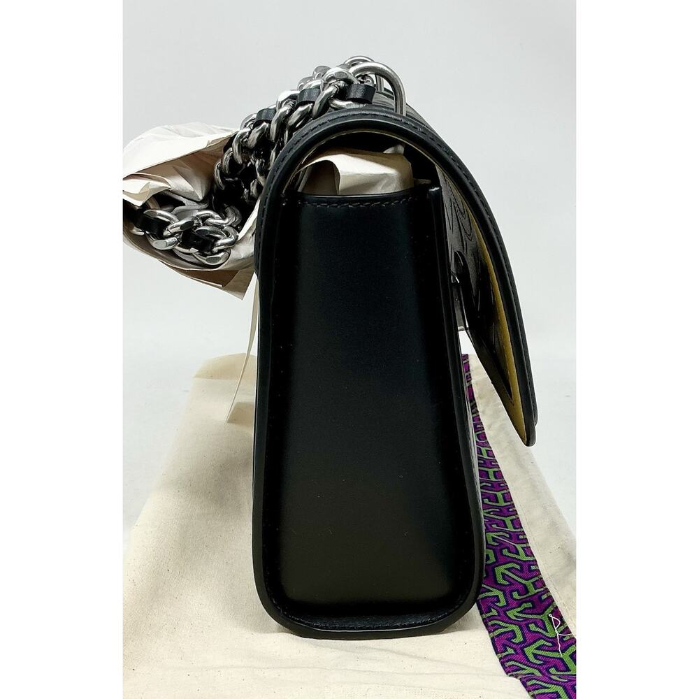 🆕Tory Burch Fleming Diamond Perforated Convertible Shoulder Black Matte Bag NWT - Picture 6 of 16